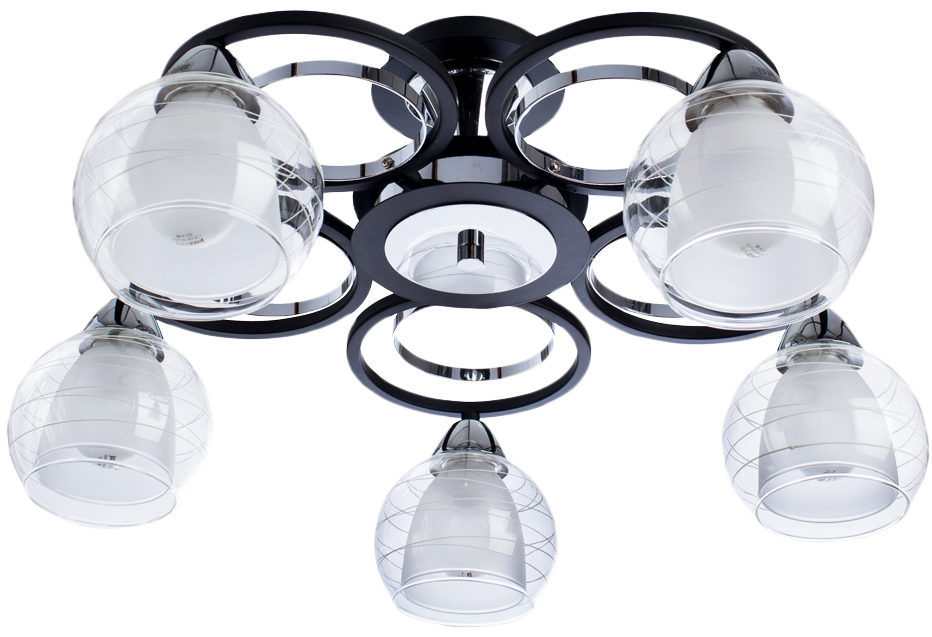 

Светильник потолочный Arte Lamp A1604PL-5BK GINEVRA 40W E14 черный (A1604PL-5BK)