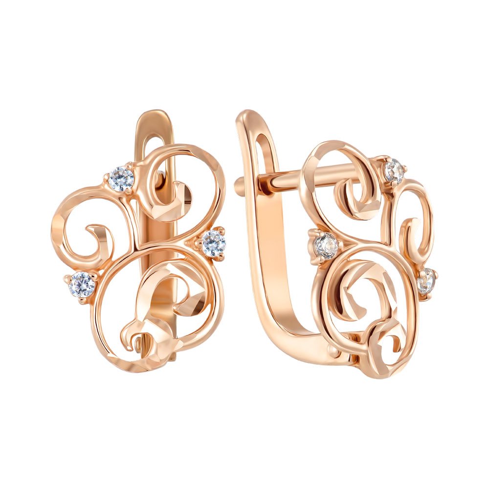 

Серьги из красного золота с фианитами 000129853