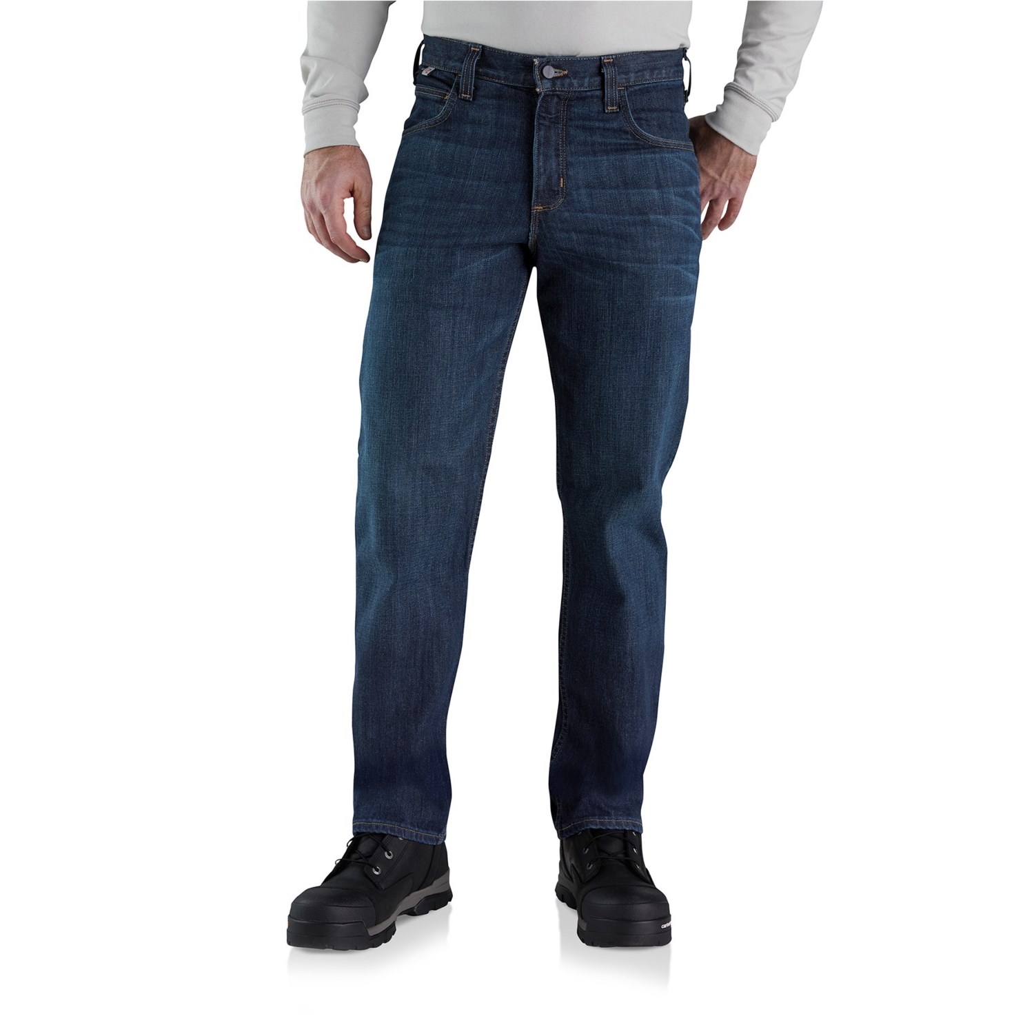 

Джинсы Carhartt 105069 Flame-Resistant Force Rugged Flex Jeans - Relaxed Fit, Factory Seconds Midnight Indigo, 44W 32L
