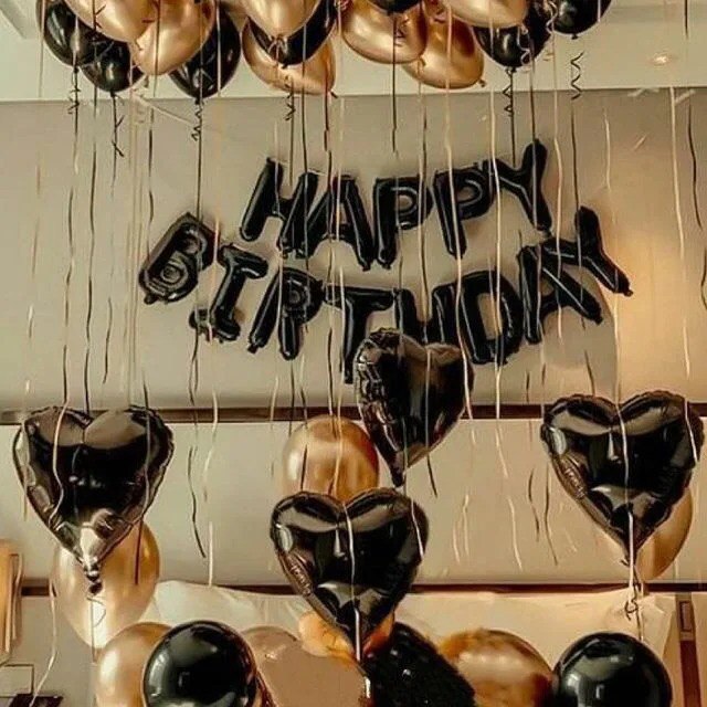 

Набор шаров для композиции Happy Birthday Черное золото