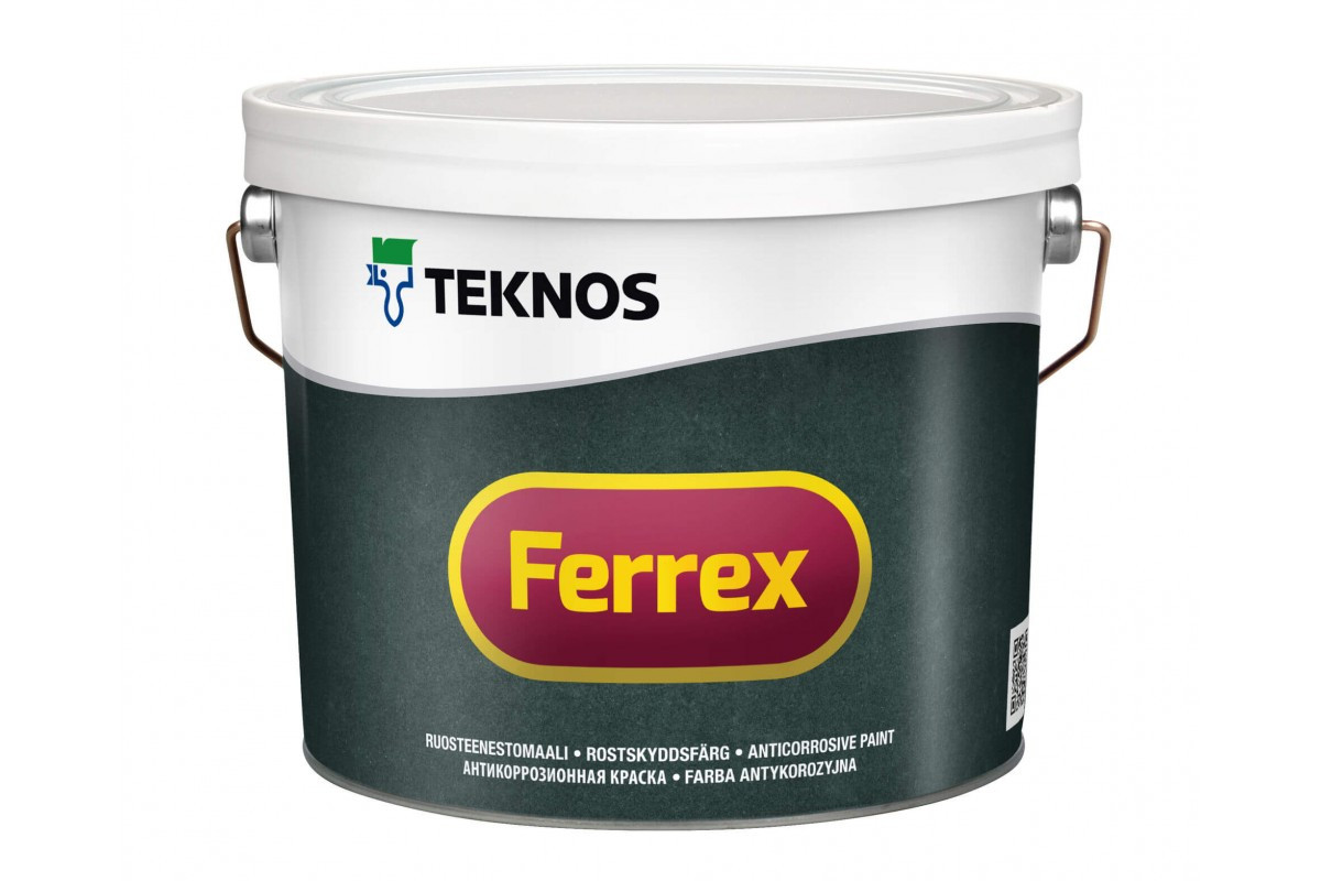 

Антикоррозийная краска для металла Teknos Ferrex, Серый, 3 л