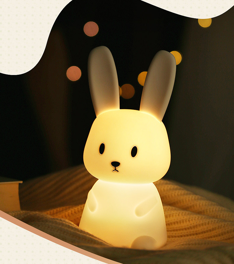 

Cиликоновый мягкий ночник Bunny Silicone Night Light LJC-154 с аккумулятором 1200 мАh и разноцветным свечением Зайчик