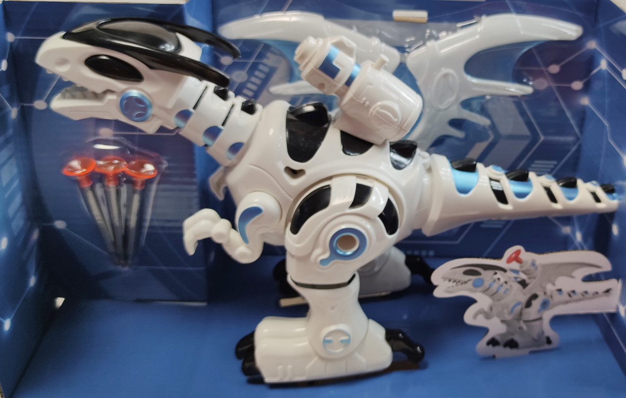 

Интерактивная игрушка дракон динозавр стреляет пулями Dragon белый