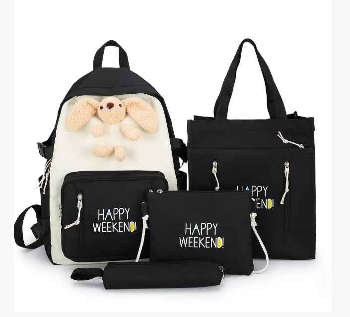 

Рюкзак женский + сумки + пенал Комплект XPSiBAG Черный с бежевым (278G)