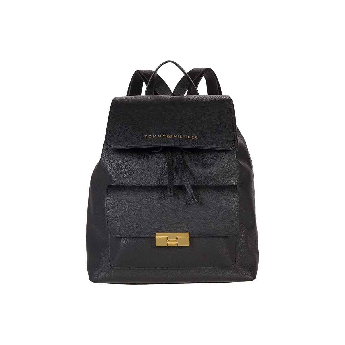 

Рюкзак Tommy Hilfiger Francesca II-Flap -Pebble PVC Black, Универсальный