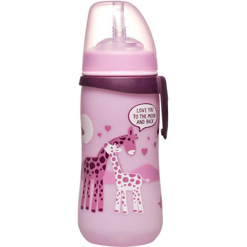 

Поильник с трубочкой Nip Straw Cup Жирафы, 330 мл, розовый 35068
