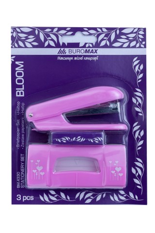 

Комплект Buromax BLOOM (степлер №10 + дырокол + скобы) блистер (BM.4330)
