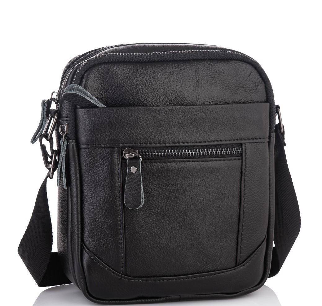 

Мужская кожаная сумка месенджер Tiding Bag 130115-NM 18 х 21 х 7 Черный
