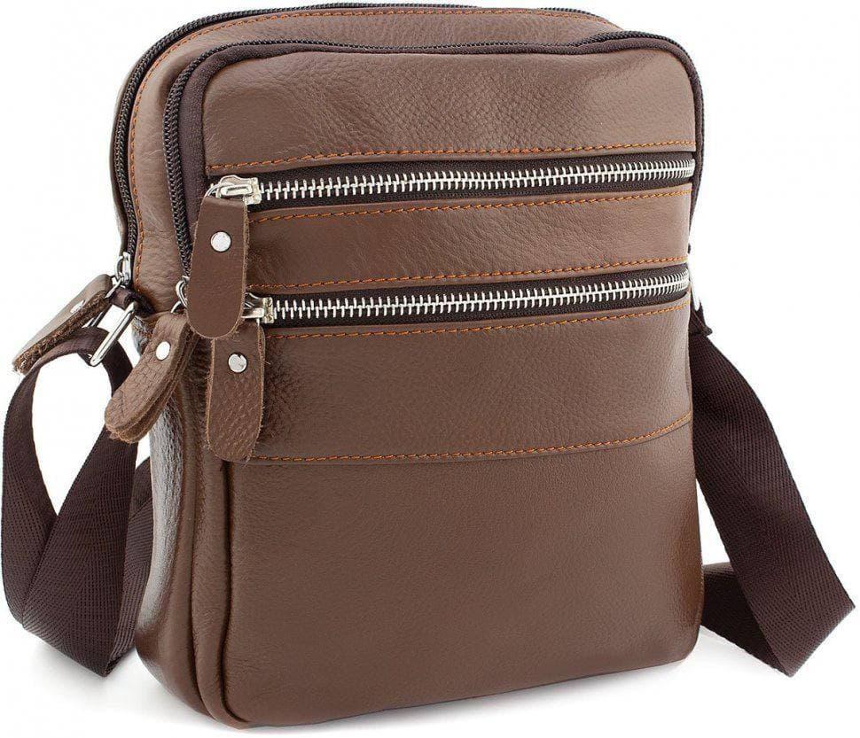

Мужская кожаная сумка месенджер Leather Collection 14251-NM 20 х 24 х 6 Коричневый
