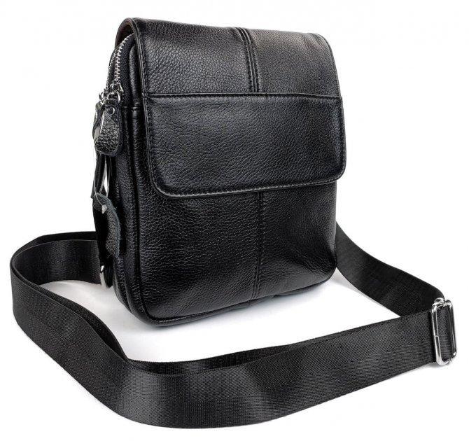 

Мужская кожаная сумка месенджер Tiding Bag 13011-NM 20,5 х 23 х 6 Черный