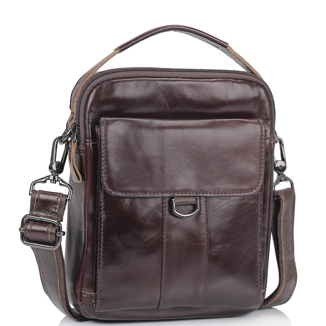 

Мужская кожаная сумка месенджер Tiding Bag N2-8013DB-NM 18 x 23 x 5 Коричневый