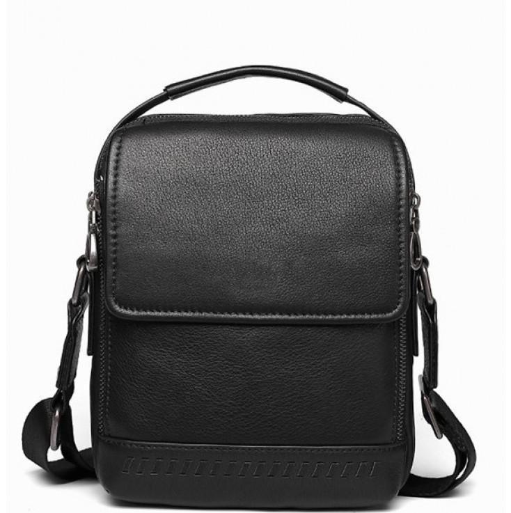 

Мужская кожаная сумка месенджер Tiding Bag 130052-NM 17 х 22 х 6,5 Черный
