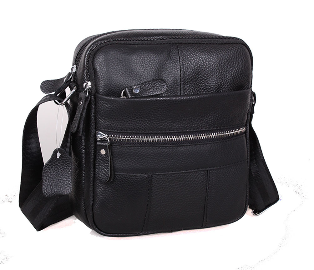 

Мужская кожаная сумка месенджер Tiding Bag 14243-NM 18 х 21 х 7,5-9 Черный