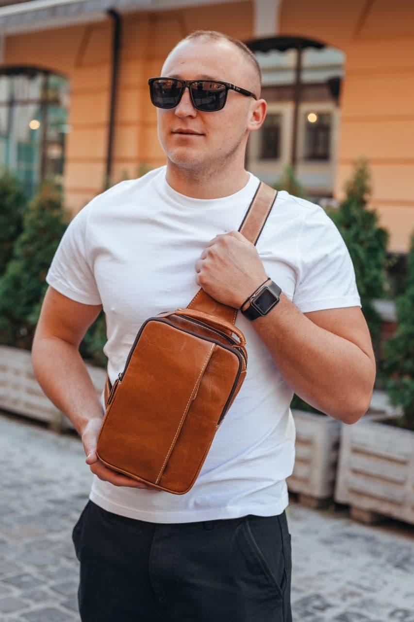 

Мужская кожаная сумка через плечо Tiding Bag 14403-NM 29 x 16 x 7 Коричневый