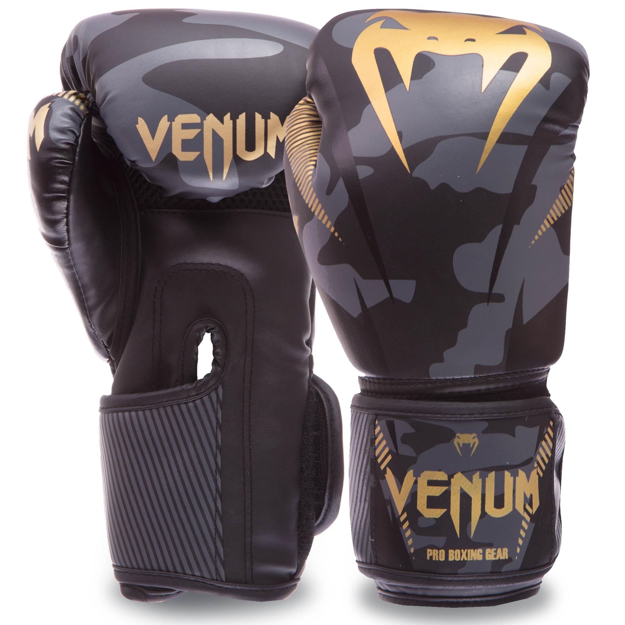 

Перчатки боксерские на липучке VENUM IMPACT BO-0708 (р-р 10oz, черный)