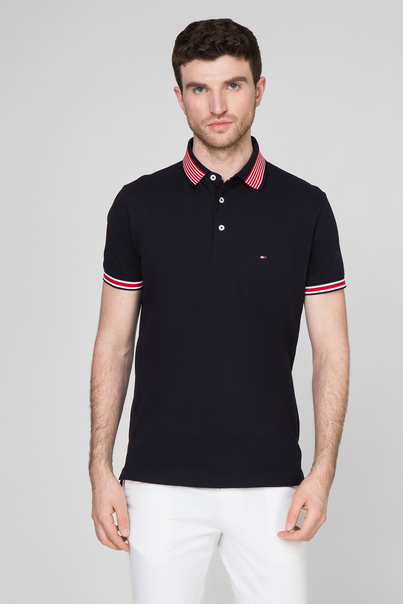 

Мужское темно-синее поло CONTRAST TIPPED COLLAR Tommy Hilfiger S MW0MW13088