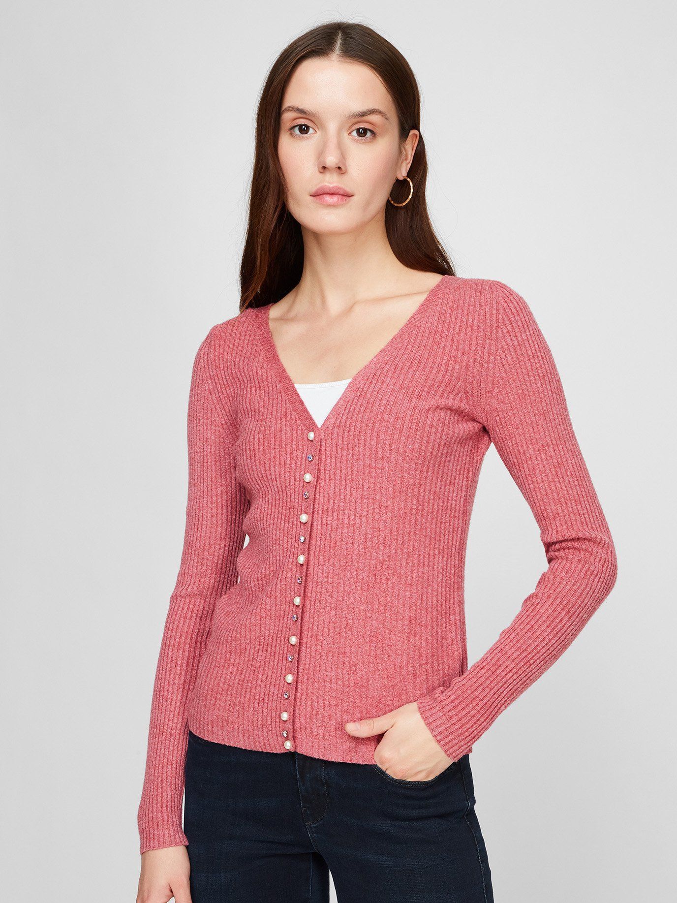 

Кардиган Sassofono A191-SF-755281 S/M Светло-гранатовый