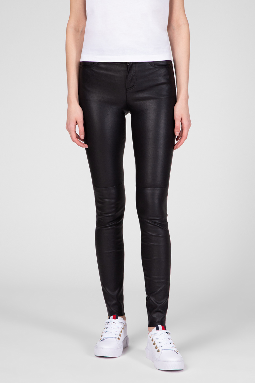 

Женские черные кожаные брюки STRETCH LEATHER Tommy Hilfiger 34 WW0WW26617