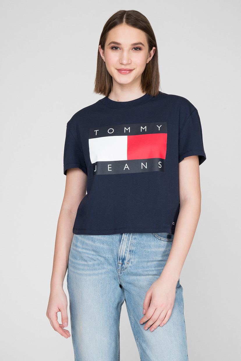 

Женская темно-синяя футболка TJW TOMMY FLAG Tommy Hilfiger XS DW0DW07153