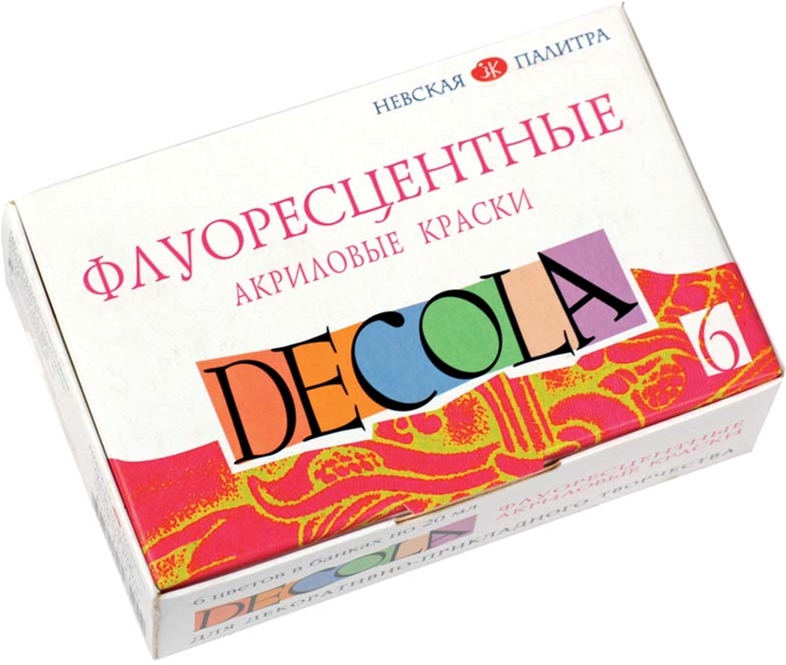 

Краски акриловые Невская палитра Decola флуоресцентные 6 цветов 20 мл (4607010585242)