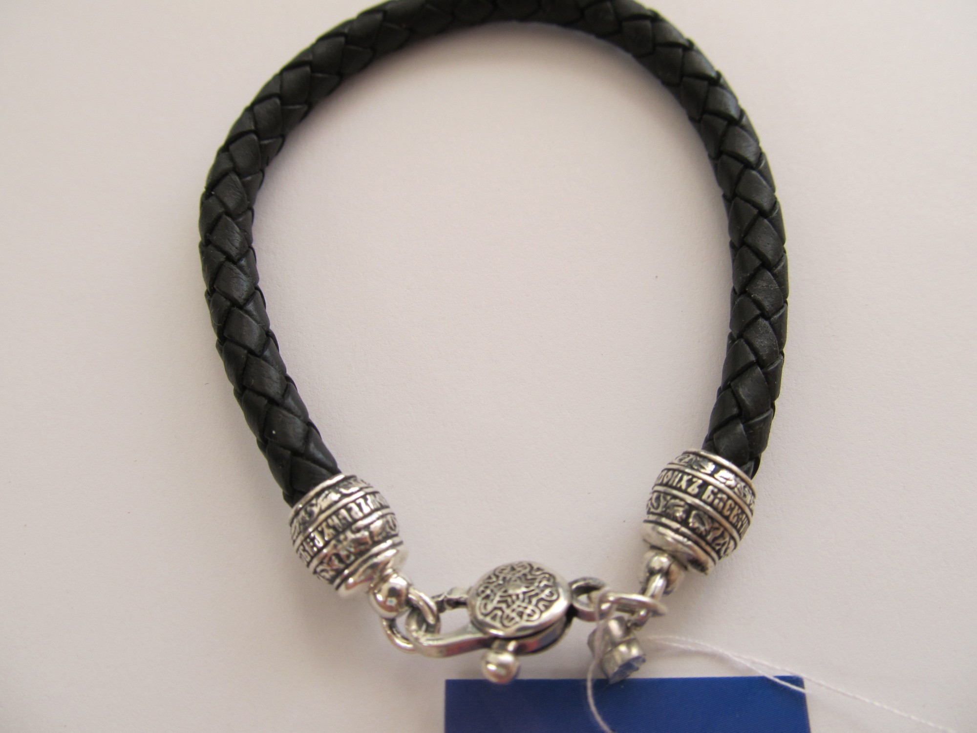 

Браслет из серебра 925° и плетеной кожи на руку SilverArtisan 0.0053-5 размер 20