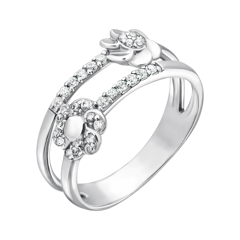 

Серебряное кольцо с фианитами 000096353 17 размера