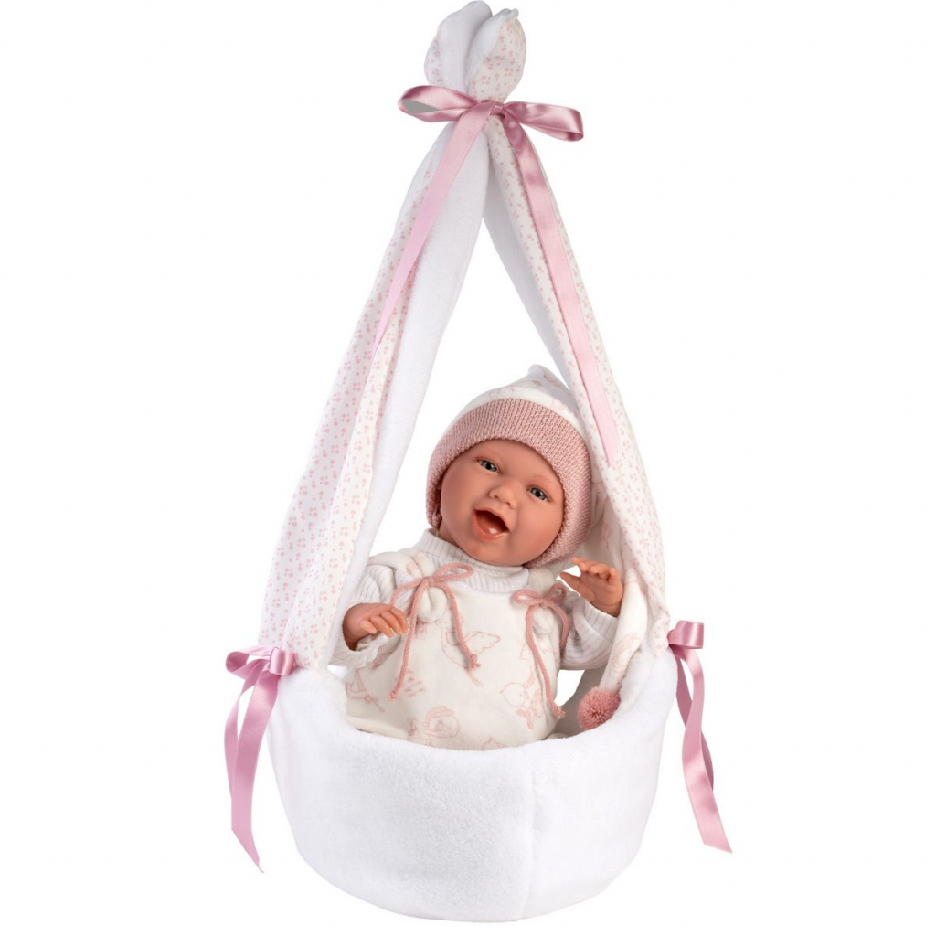 

Пупс Llorens Mimi sonrisas capazo ciguena rosa, 42 см (74006)