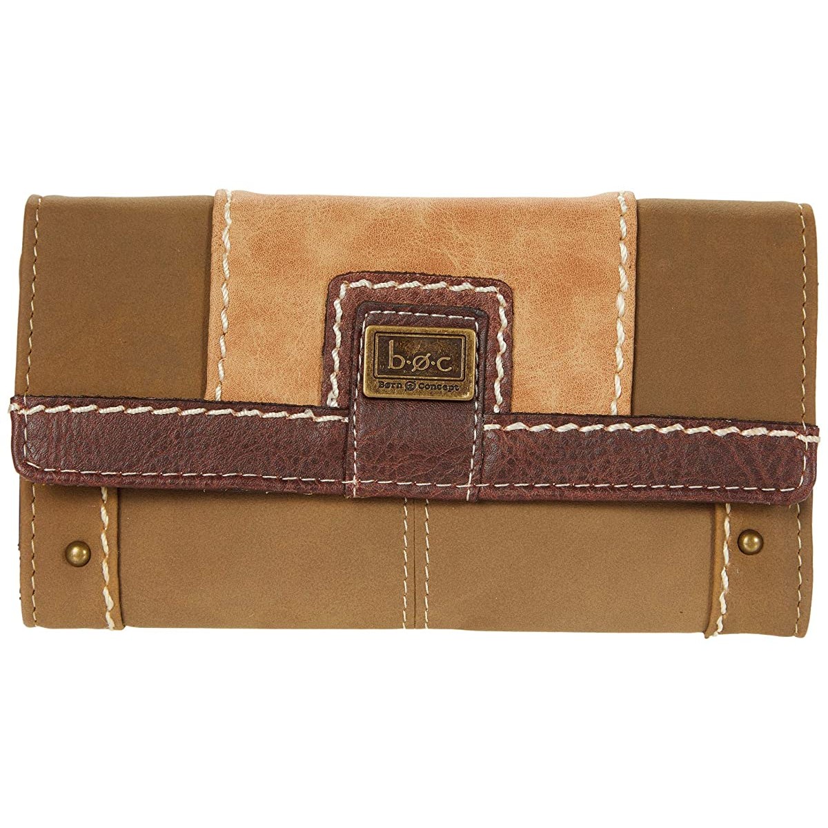 

Кошелек b.o.c. Heathcote Accordion Flap Wallet Olive/Saddle/Chocolate, Универсальный