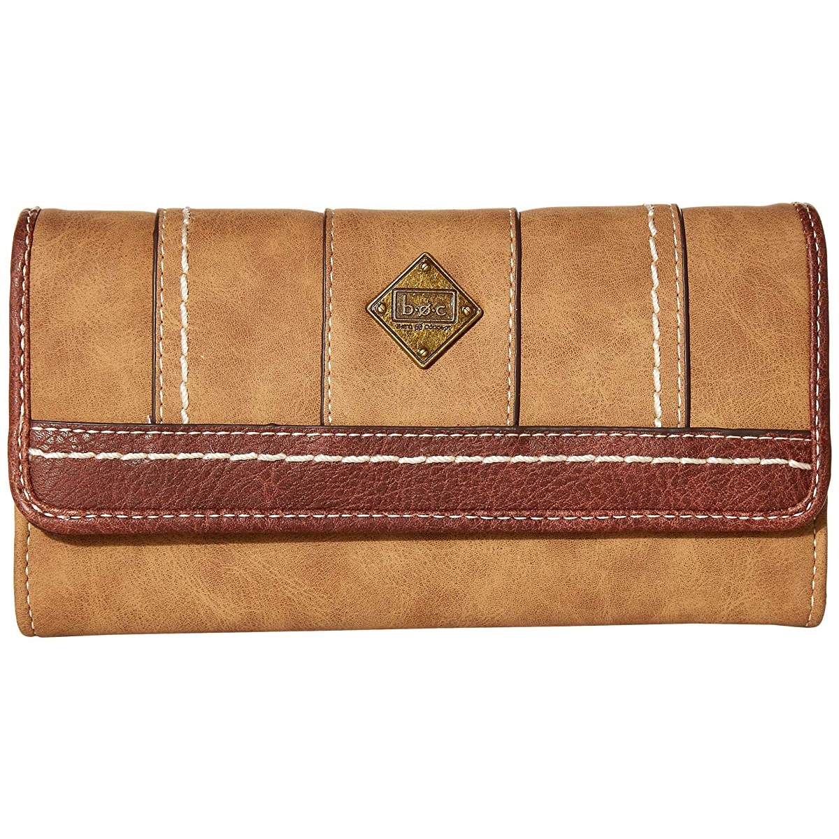 

Кошелек b.o.c. Braefield Solid Deluxe Wallet Saddle/Chocolate, Универсальный