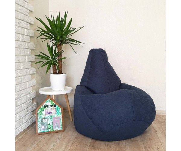 

Кресло-груша велюр синий стеганное KatyPuf L 100x75