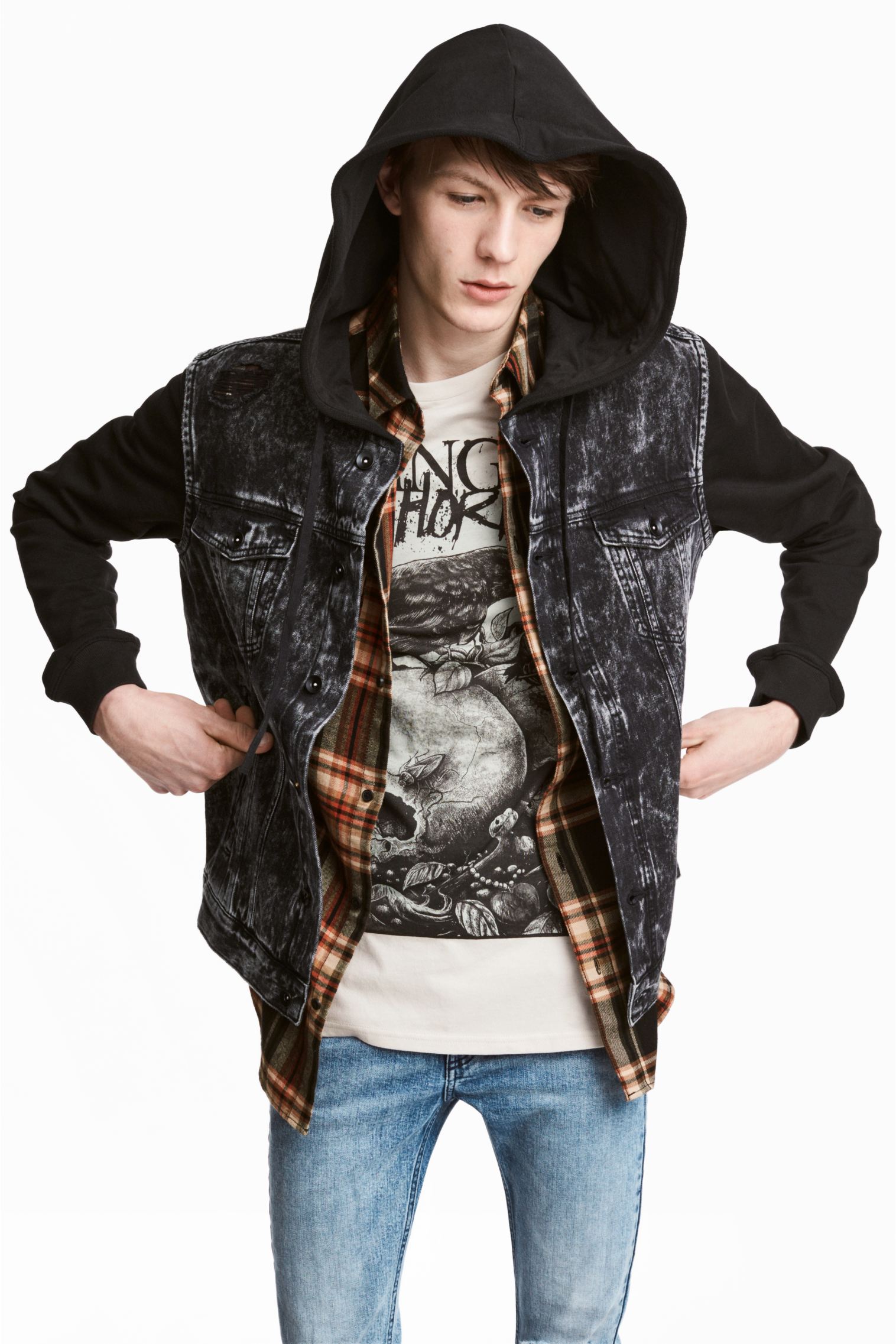 

Джинсовая куртка H&M  черный 4476695, Джинсовая куртка H&M XS черный 4476695