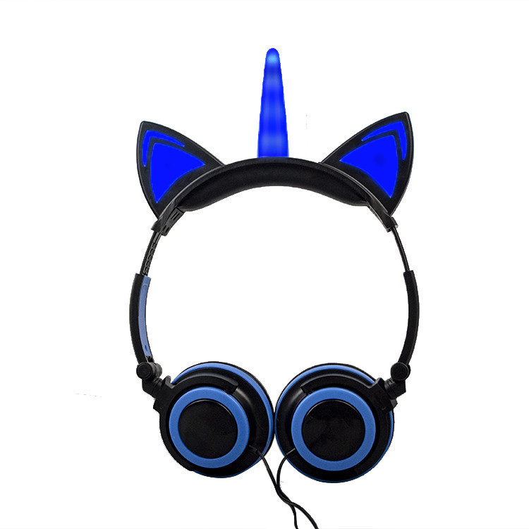 

Навушники LINX Unicorn Ear Headphone з вушками Єдиноріг LED Синій