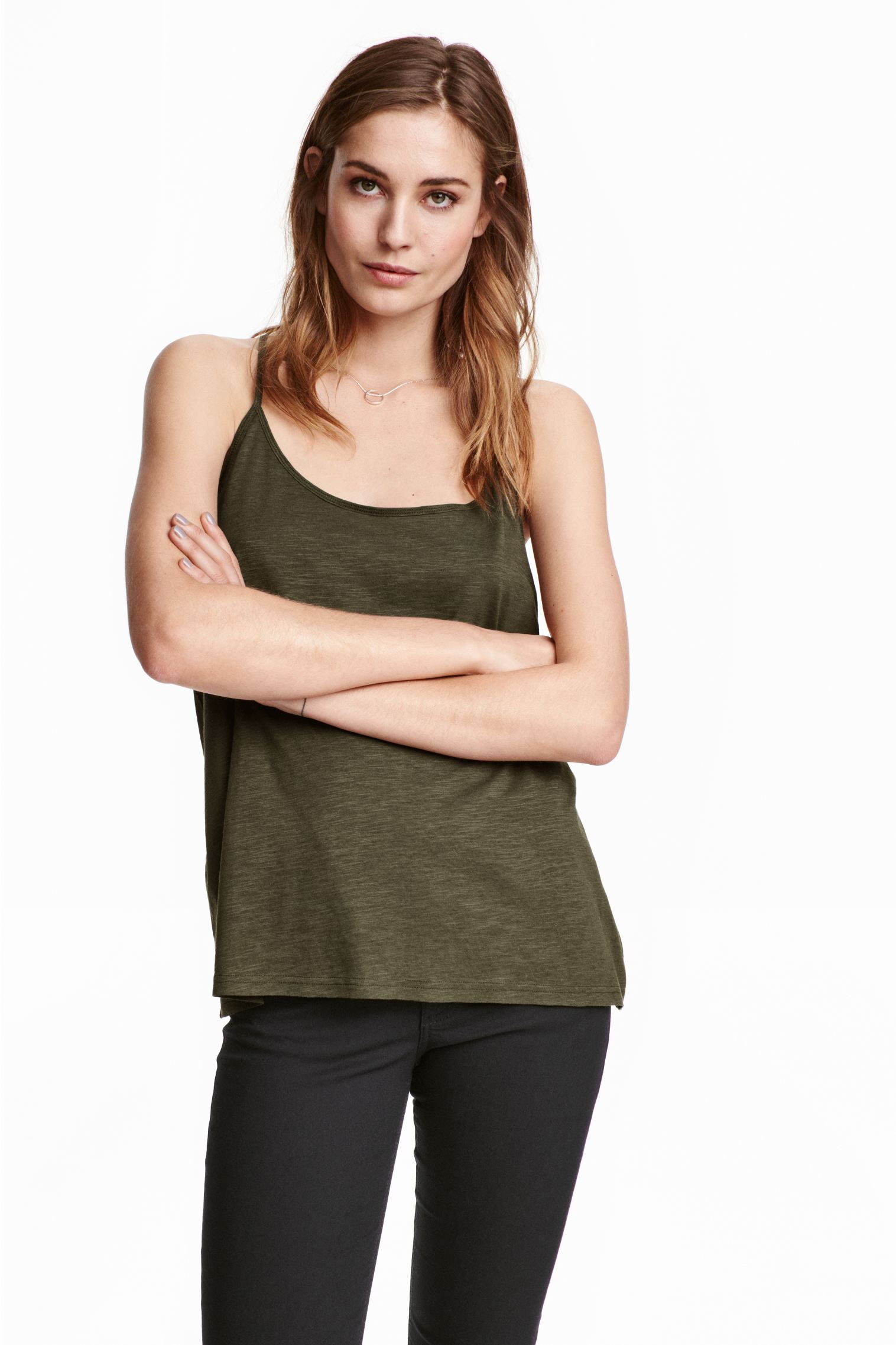 

Майка H&M  хаки 2007276, Майка H&M L хаки 2007276