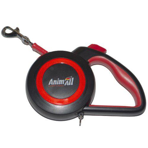 

Поводок-рулетка AnimAll Reflector для собак весом до 25 кг, 5 м, красно-чёрная