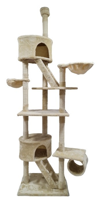 

Игровой комплекс для котов CatTree, домик, лестница, лежак, когтеточка (дряпка, драпак) 240х60х45 см. Бежевый (4001975)