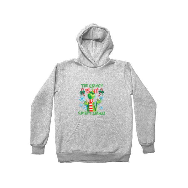 

Худи Детская для мальчиков без утепления Гринч-Grinch Is My Spirit Animal Размер 140 см Цвет серый меланж - MyTee