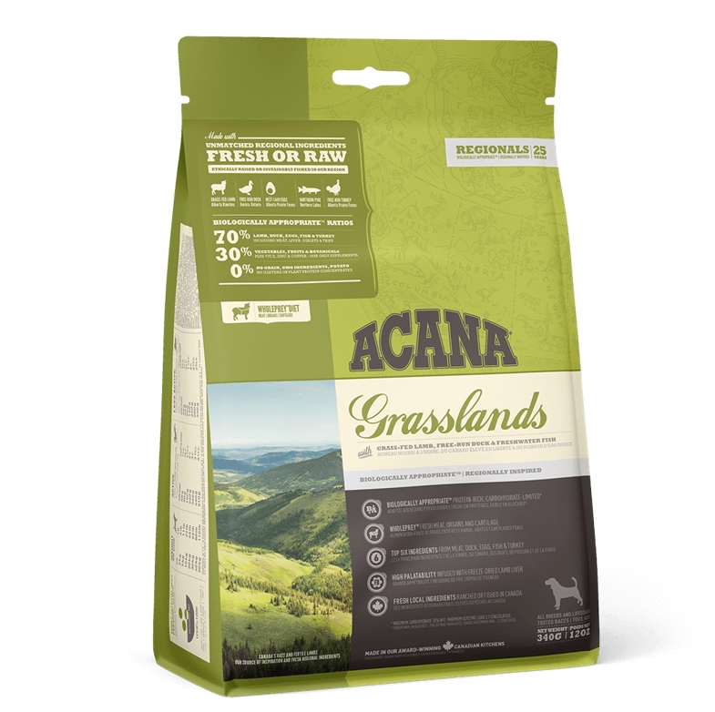 

Сухой корм для собак всех пород Grasslands 340 г Acana BGL-AC-69