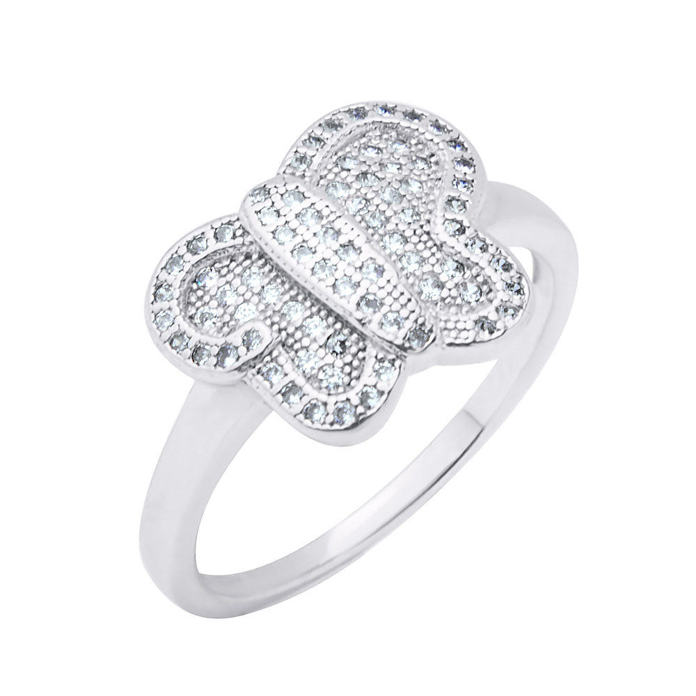 

Серебряное кольцо с усыпкой из фианитов 000118392 18 размера