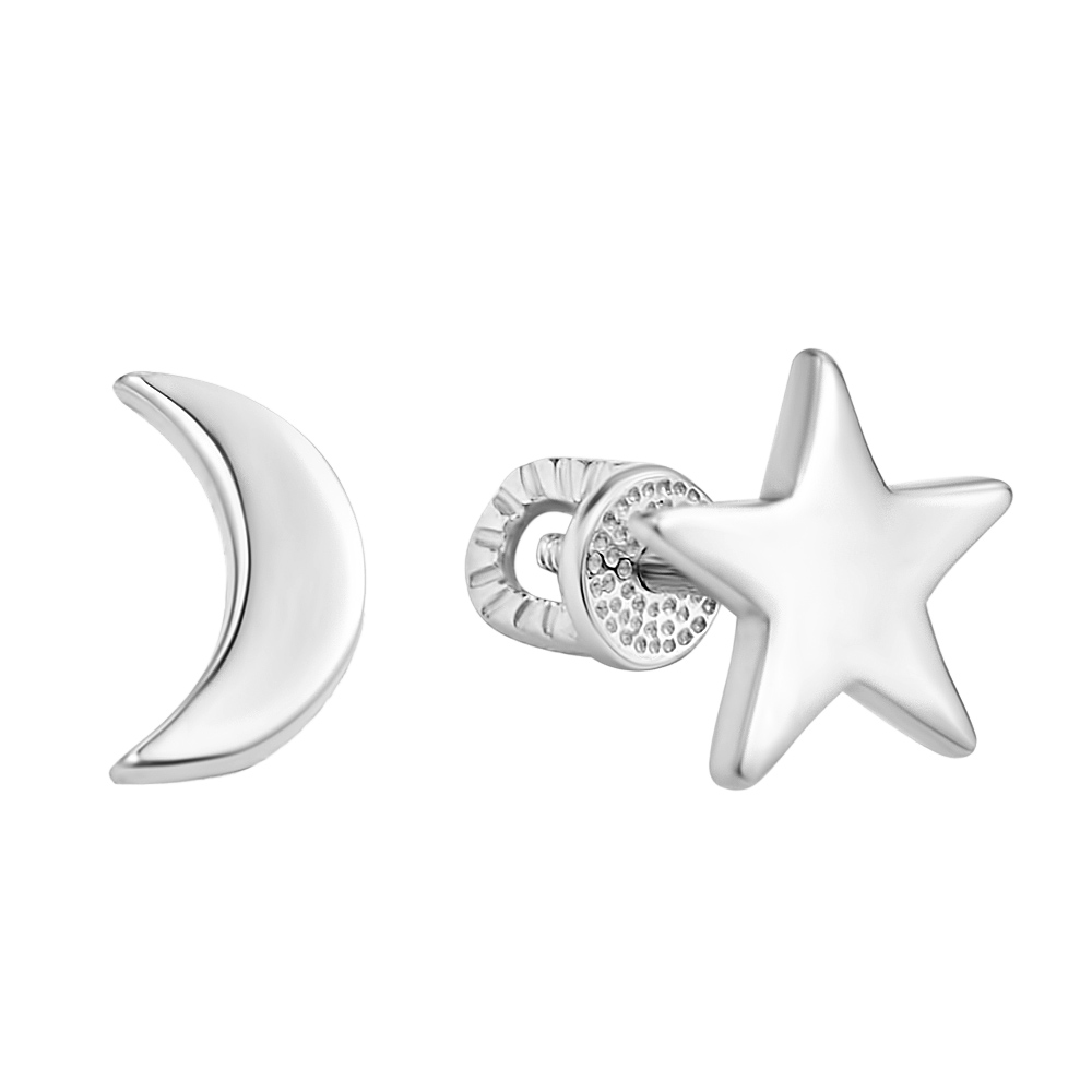 

Серебряные асимметричные серьги-пуссеты 000106903