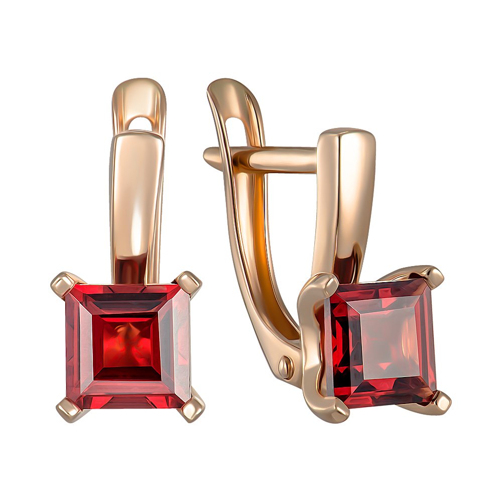 

Серьги из красного золота с гранатами 000149882