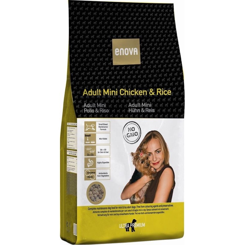 

Сухой корм для собак мелких пород с курицей ENOVA ULTRA PREMIUM MINI ADULT Chicken & Rice 4 кг ENOVA BGL-EN-35