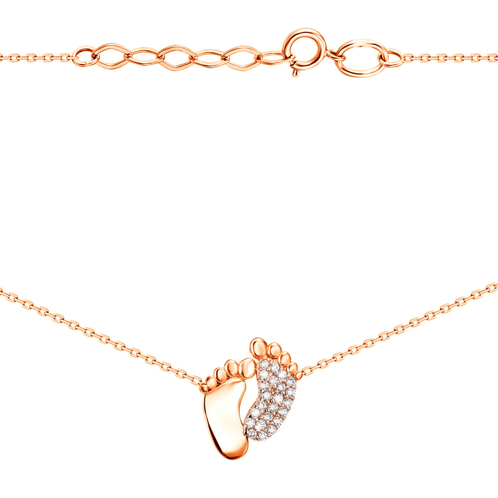 

Колье из красного золота с фианитами 000125355 40 размера