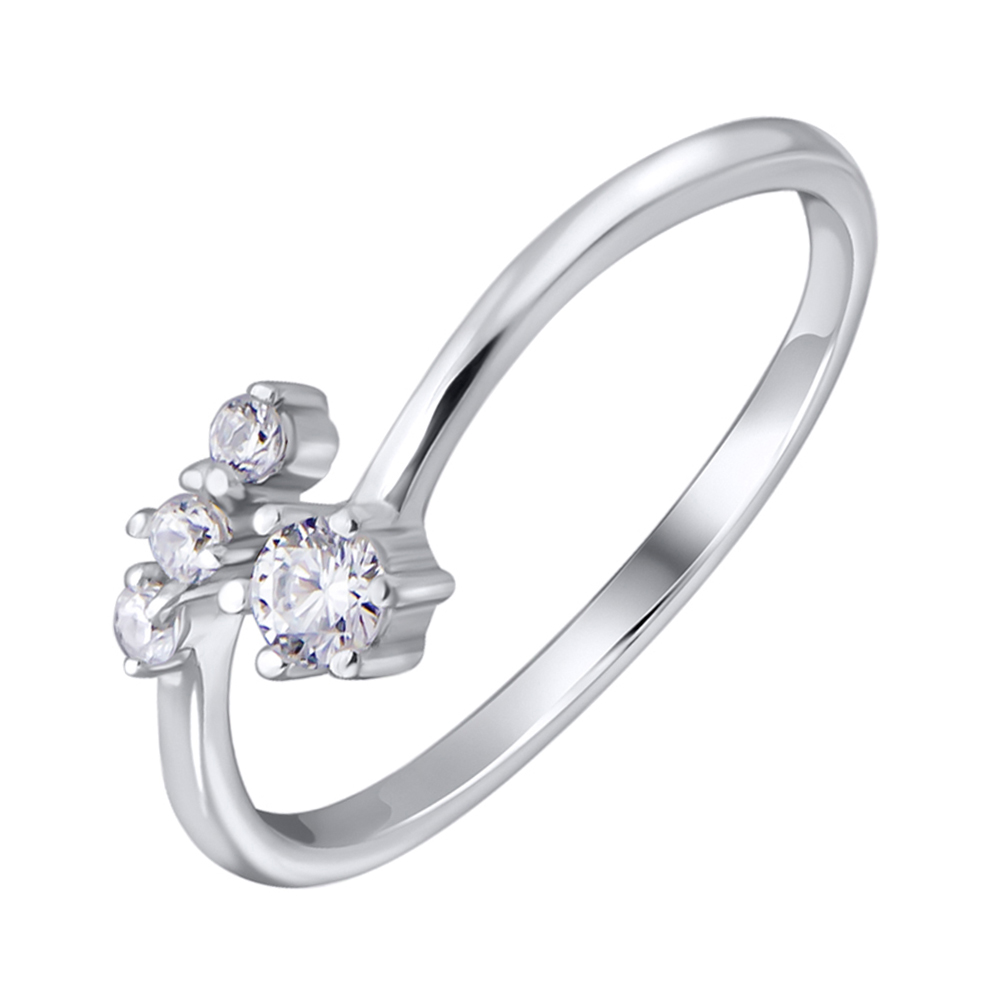 

Серебряное кольцо с фианитами 000131893 без размера