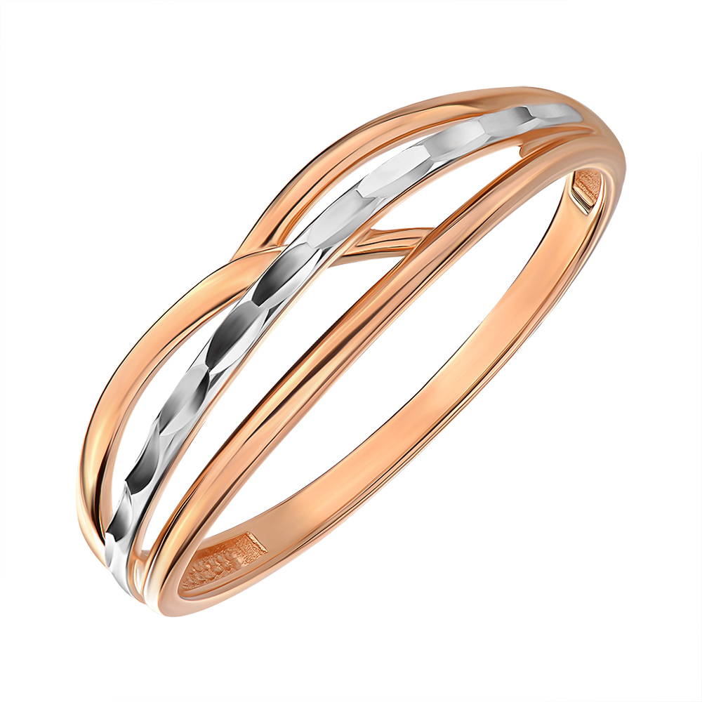 

Золотое кольцо в комбинированном цвете 000145461 17.5 размера