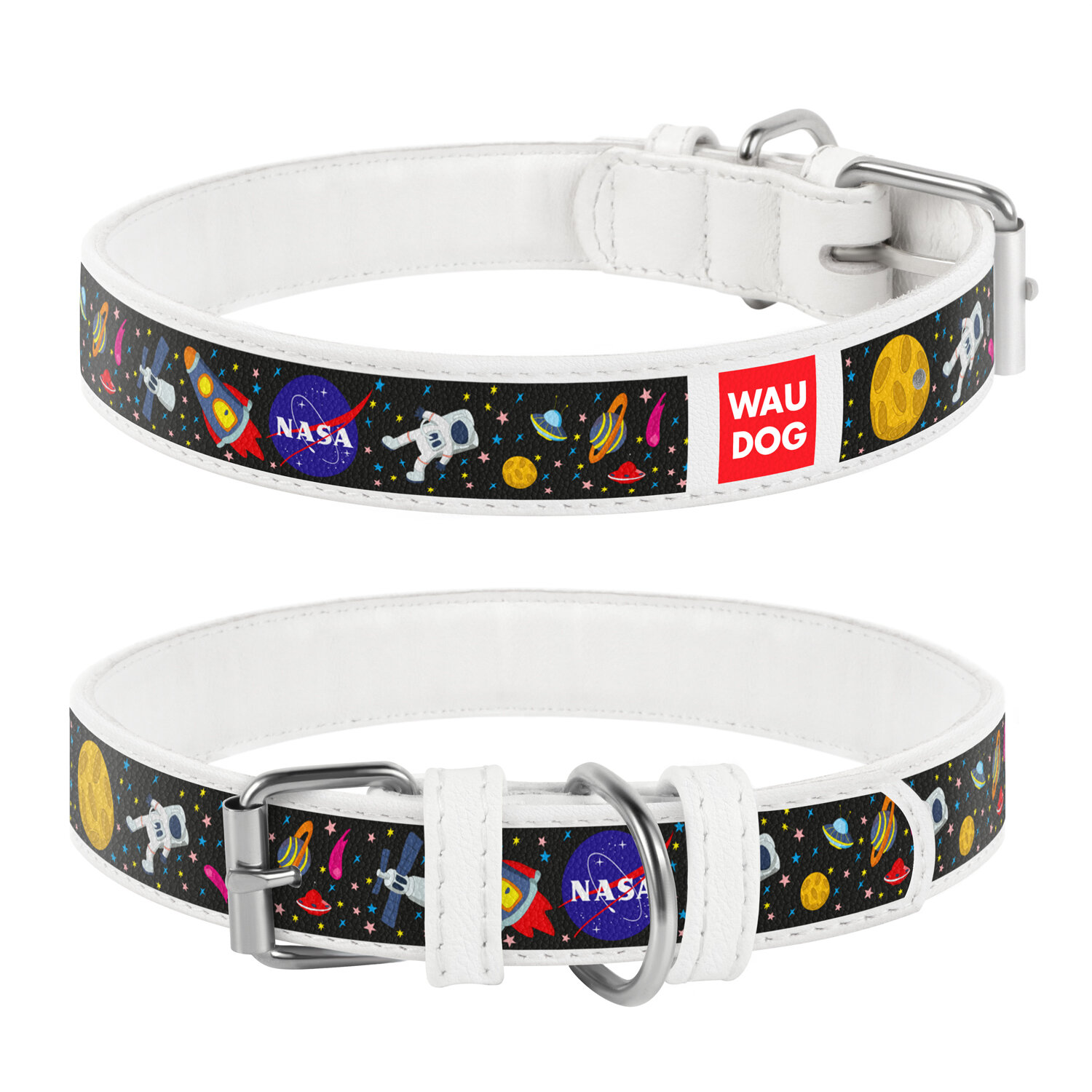 

Ошейник для собак с рисунком NASA белый Printed WAUDOG ш. 35 мм, дл. 46-60 см WAUDOG BGL-WD-2977