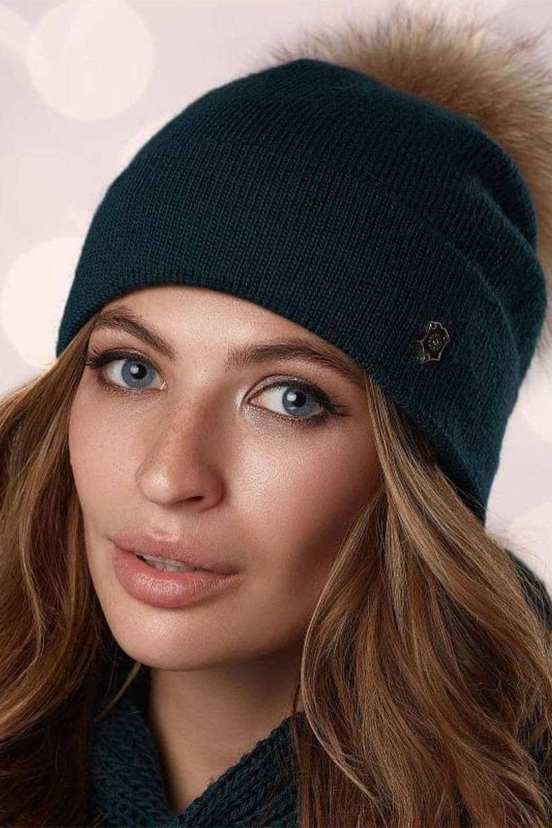 

Женская вязаная шапка Бьянка синий One Size