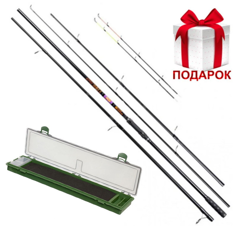 

Удилище фидерное 2в1 Brain Apex Double 4,20m 4,0lbs/max 180g + Подарок