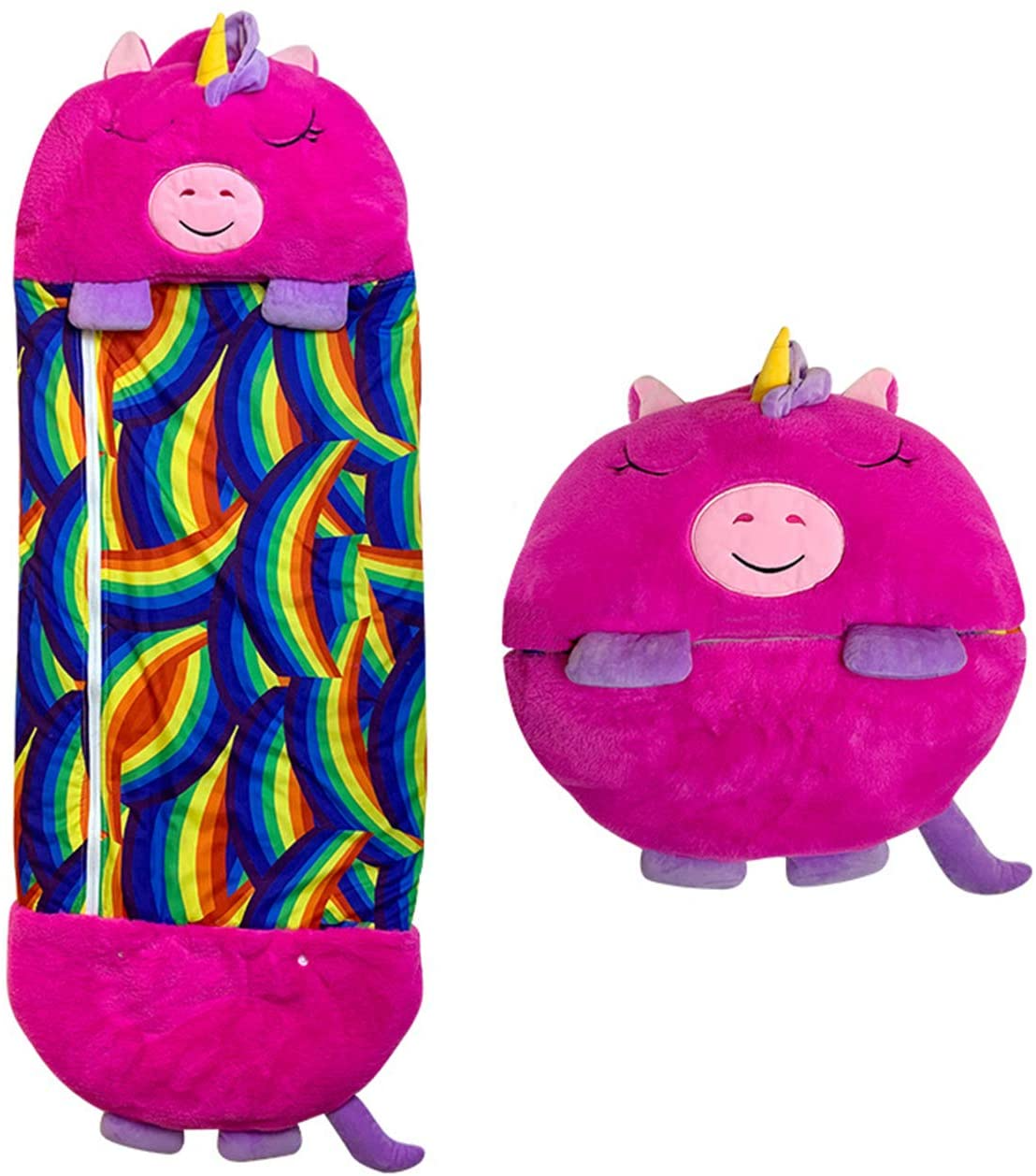 

Детский спальный мешок игрушка подушка 3в1 на молнии 160см Sleeping Bag UKC Единорог