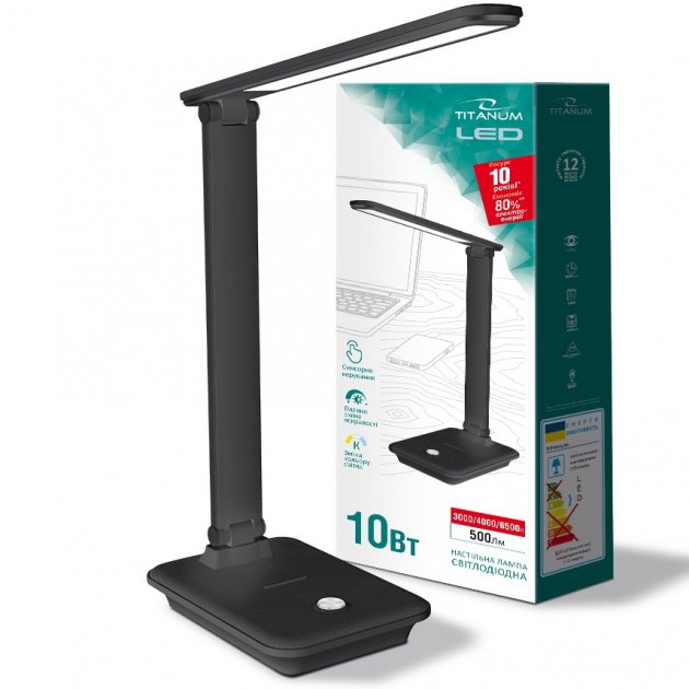 

Настольная LED лампа TITANUM TLTF-009B 10W 3000-6500K 220V черная