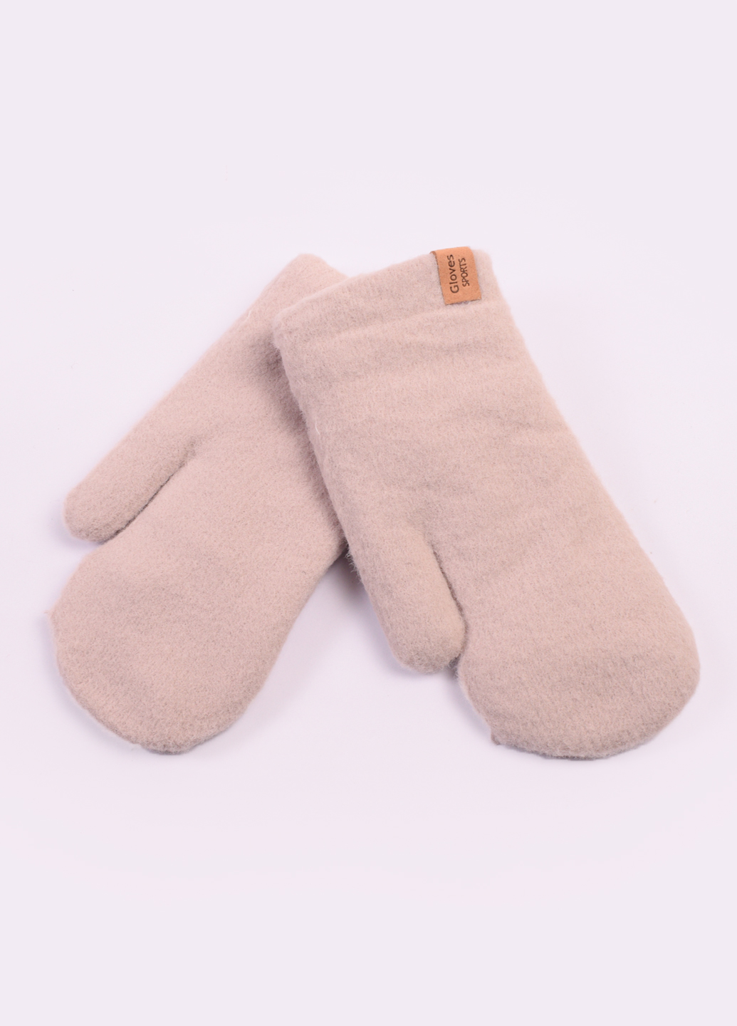

Варежки женские шерстяные двойные с мехом. Корона F6359-1
